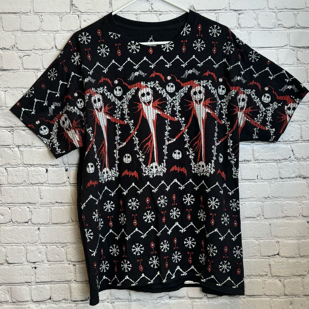 Disney Nightmare Before Christmas Holiday Stitchwork Jack Skellington Shirt Sz L
